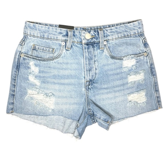 BlankNYC The Barrow Light Wash Denim Distressed Shorts - Picture 1 of 6